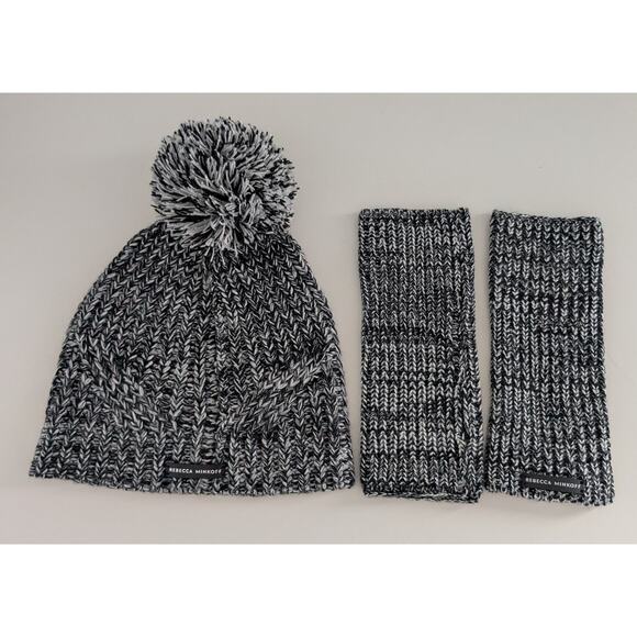 Rebecca Minkoff Poof Knit Hat and Arm Warmers Set - Picture 1 of 5